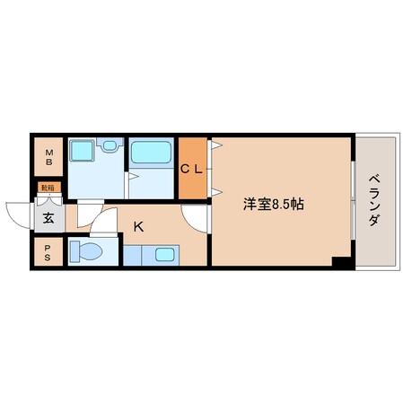 五位堂駅 徒歩3分 6階の物件間取画像